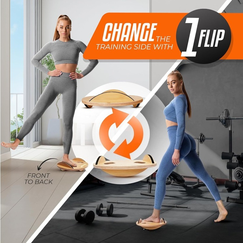 Tabla de Equilibrio de Madera  - Yoga Fitness Training reseña y precio